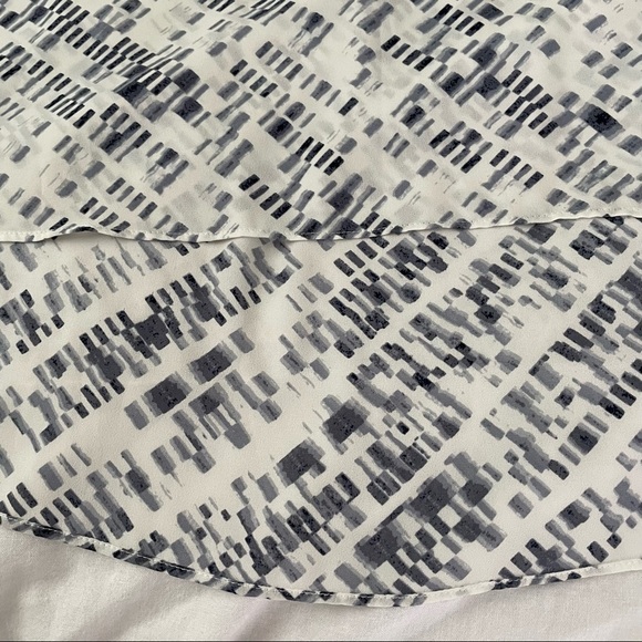 Calvin Klein SMALL Sleeveless Blouse Grey Blue Abstract - Picture 2 of 5